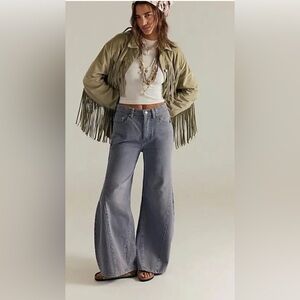 We The Free Eden High Slouchy Flare Jeans: Grey